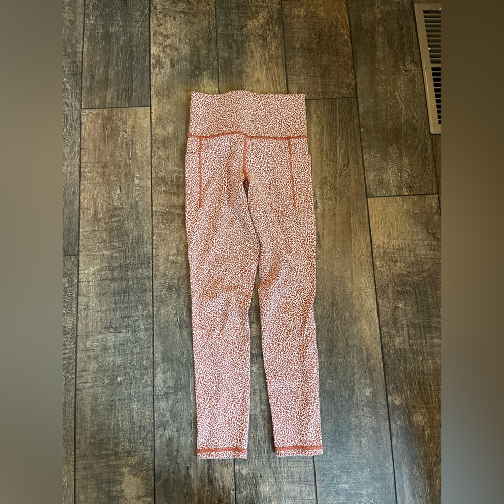 Athleta leggings, XXS, white and orange